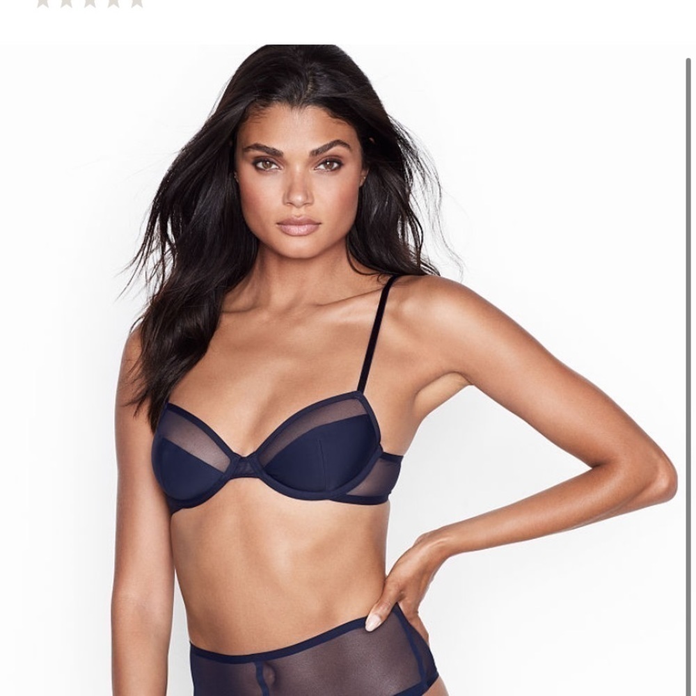 Victoria's Secret Navy Blue Sheer Bra